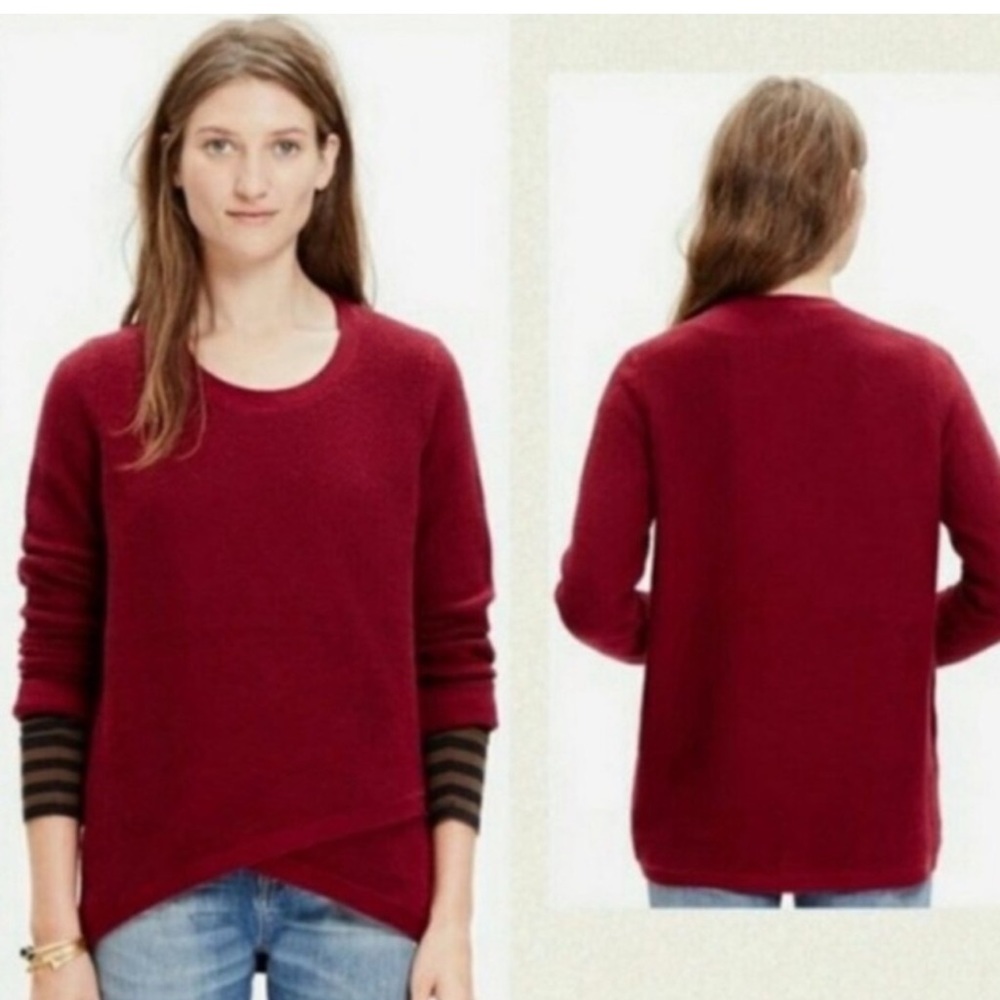 Madewell Waffle Sweater with Criss Cross Bottom